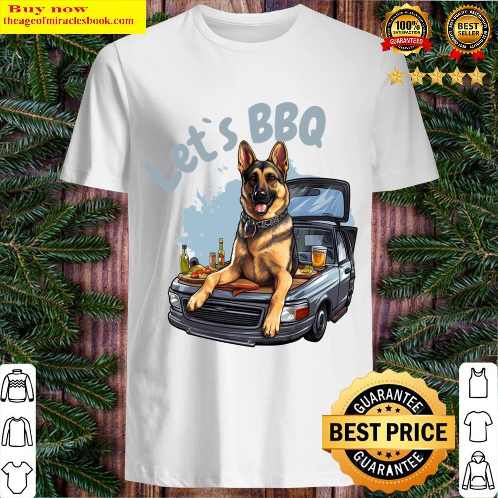 Grillmaster Bbq German Shepherd Let`s Bbq T-shirt
